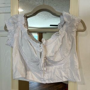 Bar III White Eyelet Women's Top